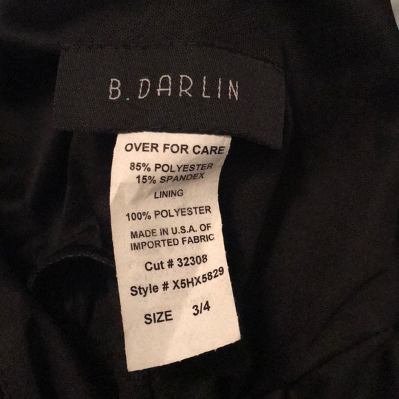 B.Darlin Black Sleeveless Dress Mini Bodycon Ribbed - Picture 4 of 5